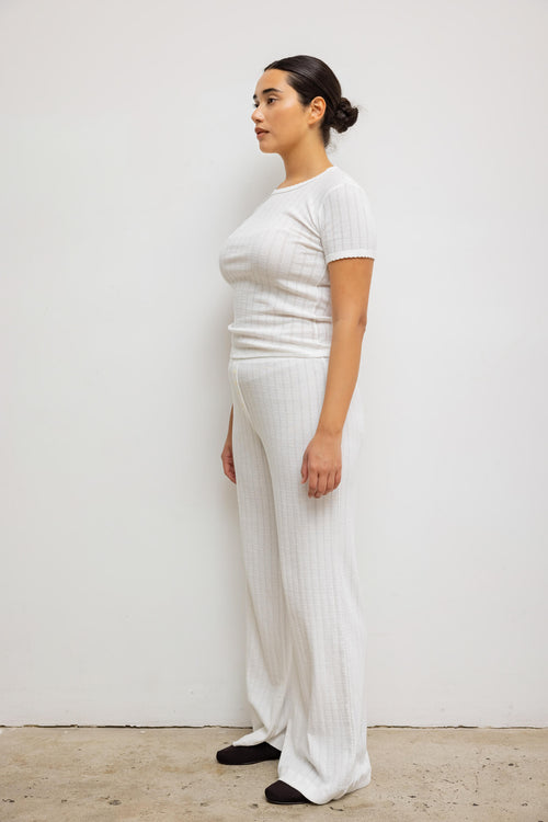 Pointelle Boxer Pant - White - Image 10
