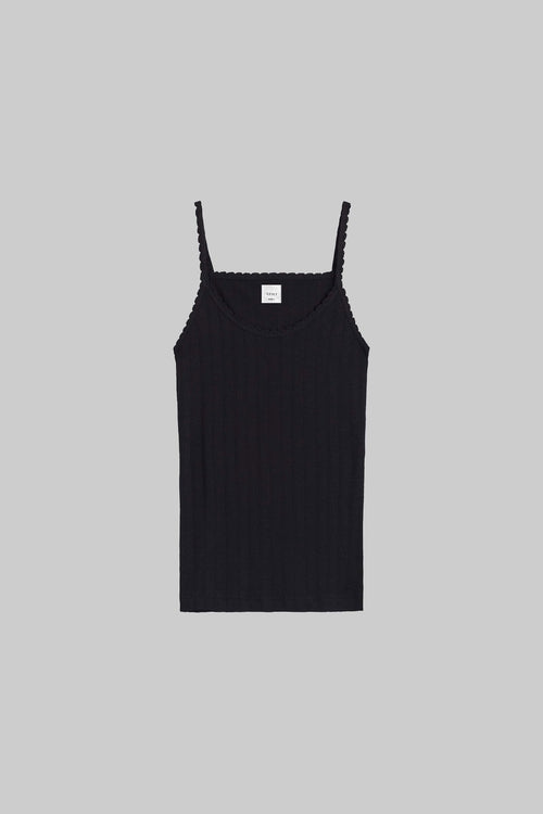 Pointelle Tank - Black - Image 2