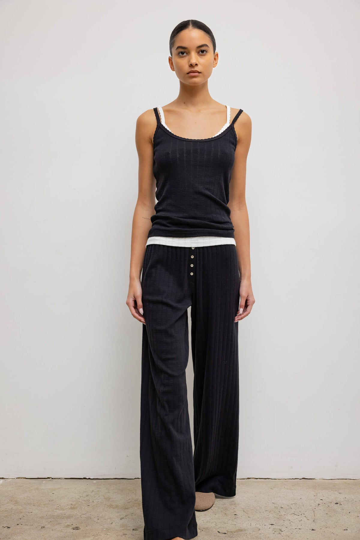 Pointelle Tank - Black - Image 4