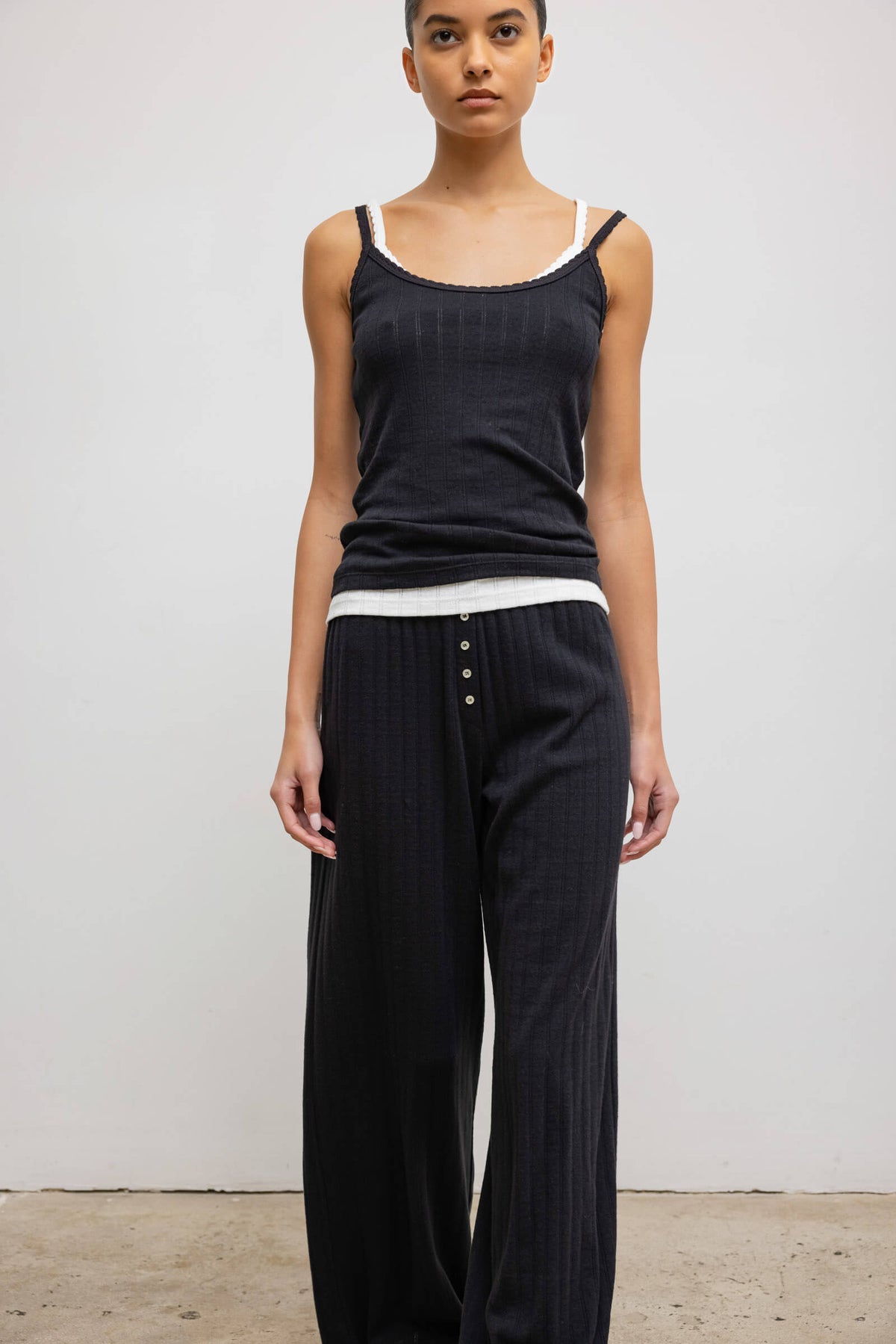Pointelle Tank - Black - Image 3