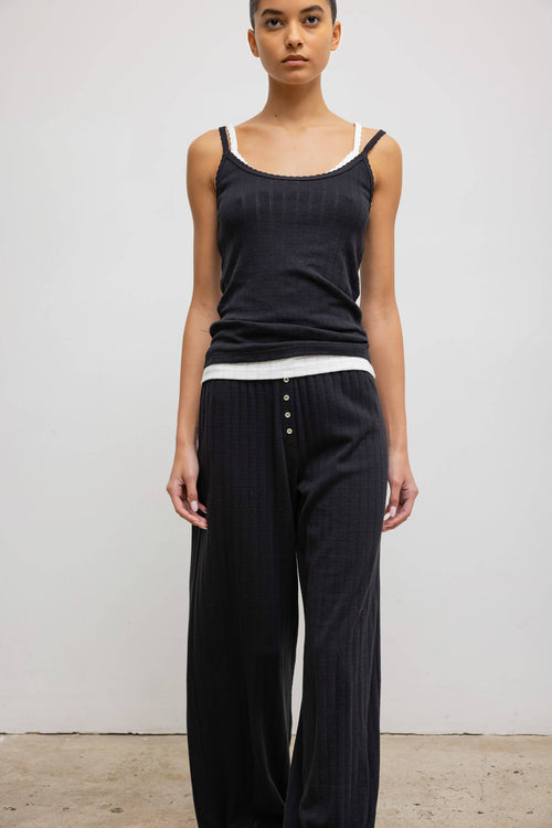 Pointelle Tank - Black - Image 3