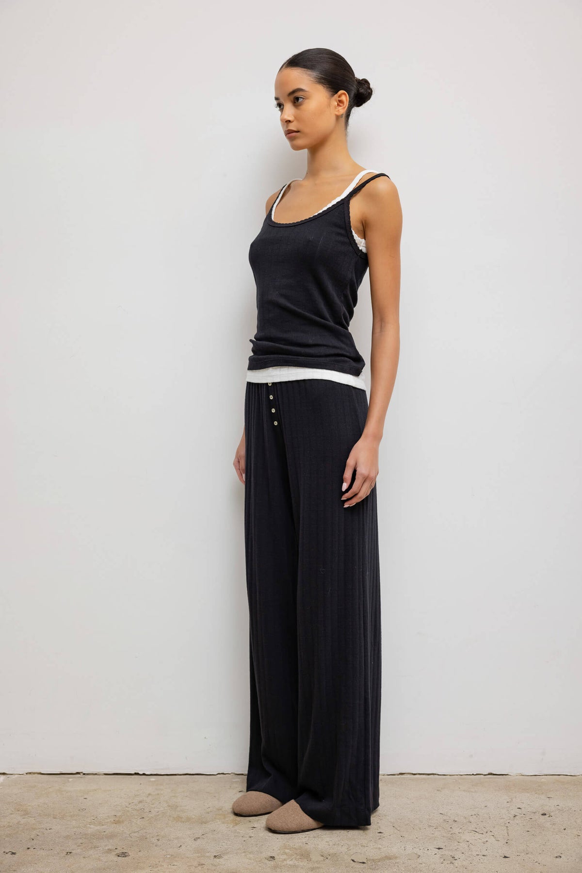 Pointelle Tank - Black - Image 5