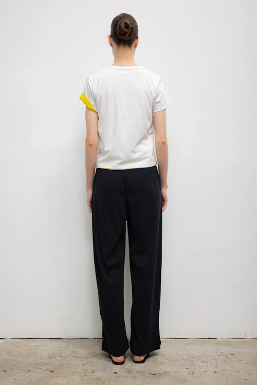 Pre-Order: Pointelle Wide Leg Pant - Black - Image 6