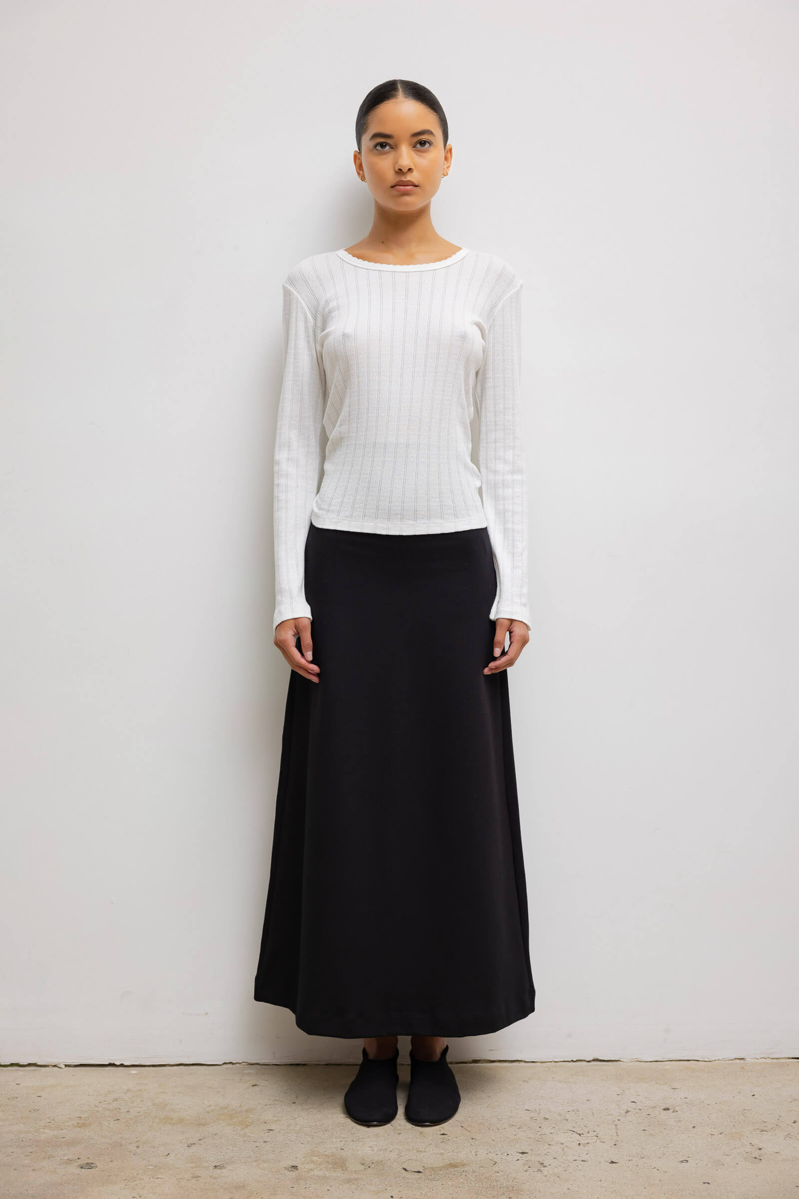 Pointelle Slim Fit Long Sleeve