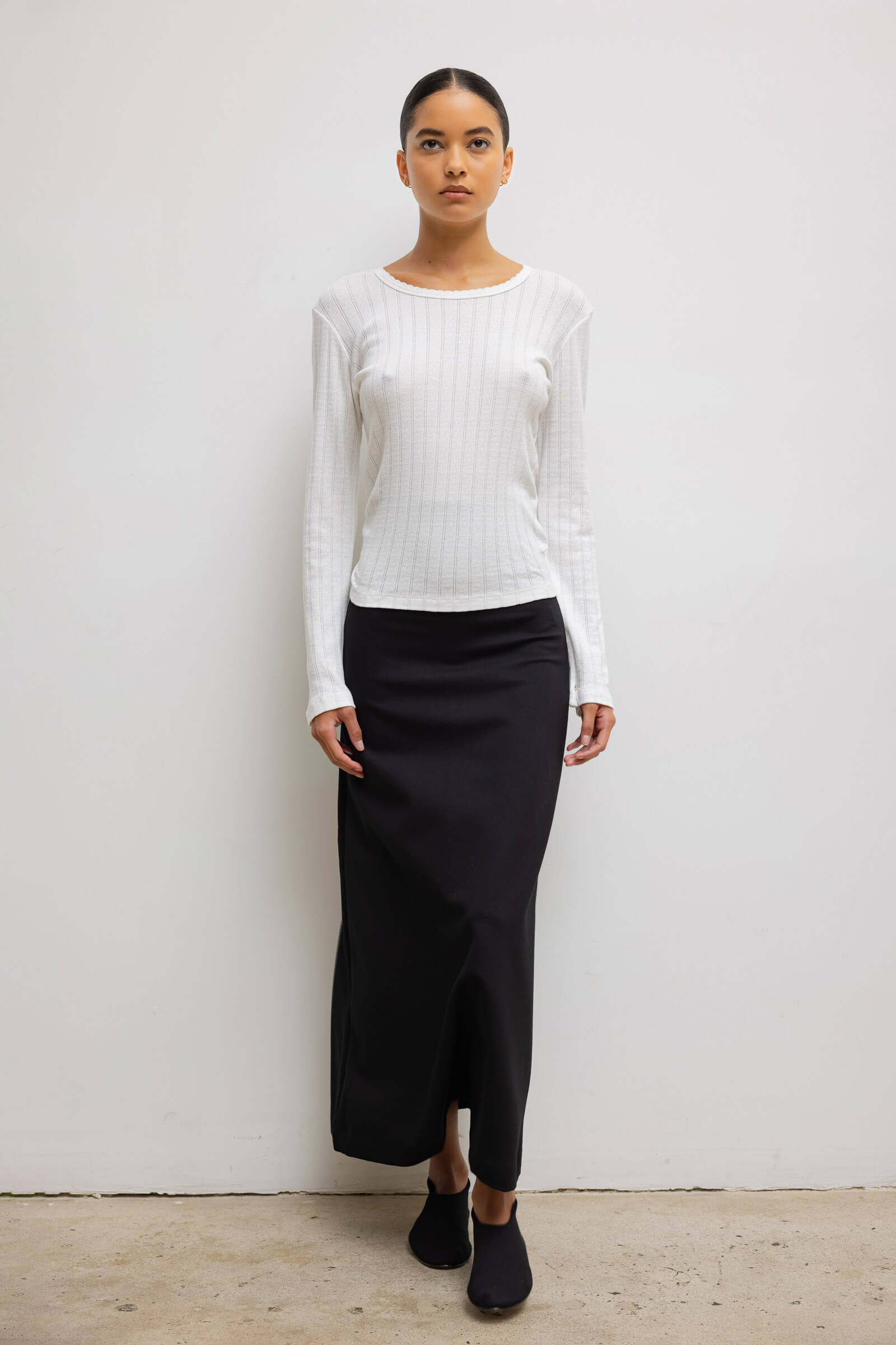 Pointelle Slim Fit Long Sleeve