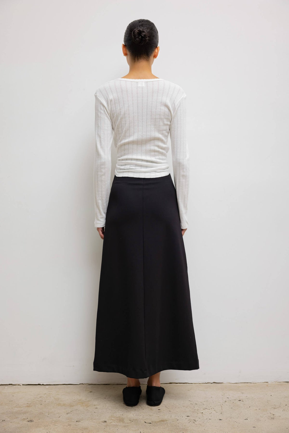 Pointelle Slim Fit Long Sleeve - White - Image 6