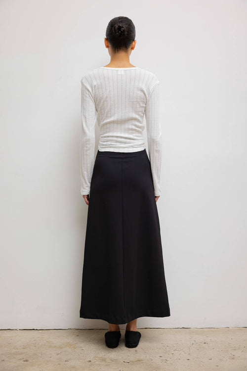 Pointelle Slim Fit Long Sleeve - White - Image 6