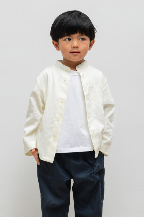 Yoko Bebe Collarless Shirt - Chapel - Image 1