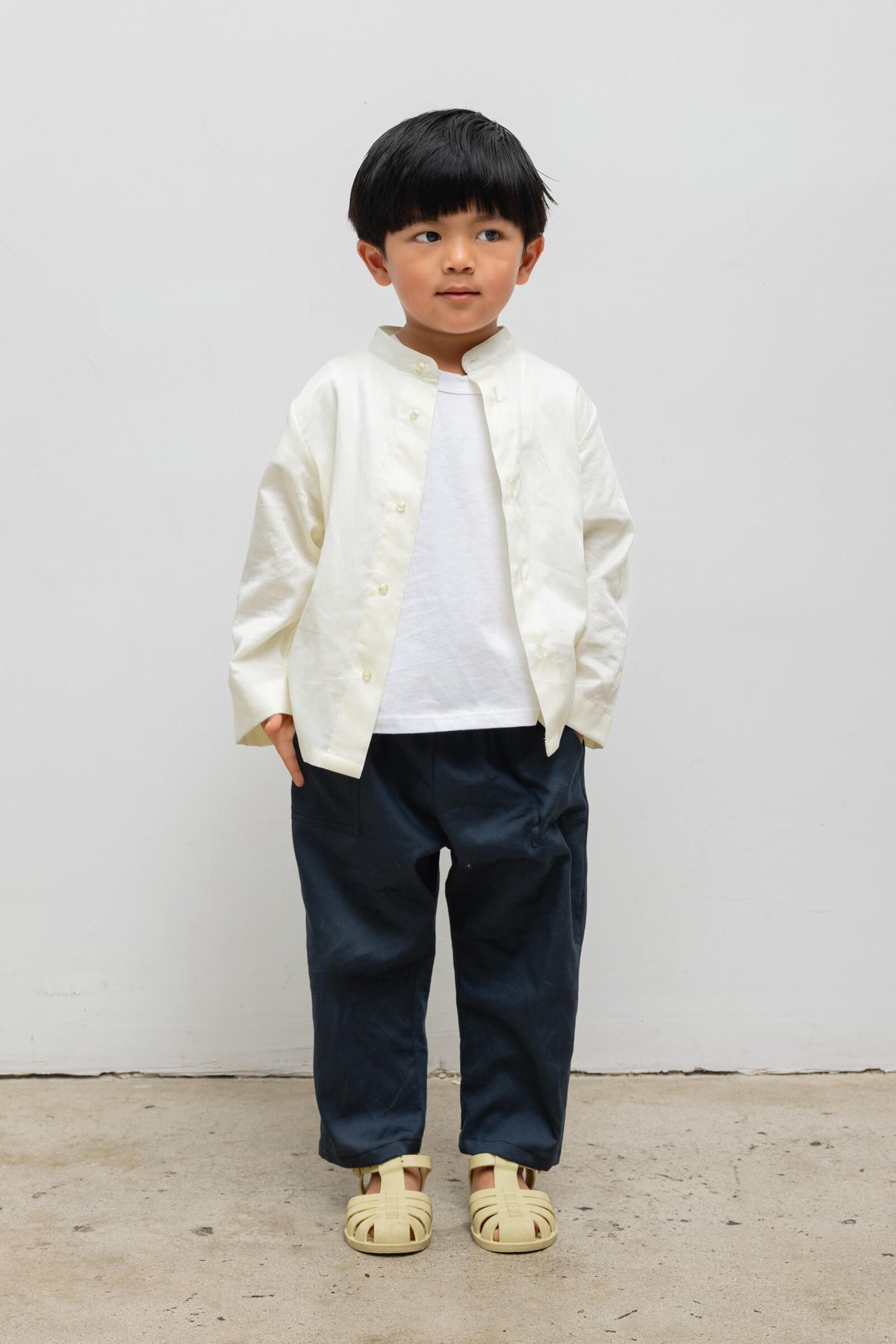 Yoko Bebe Collarless Shirt - Chapel - Image 3