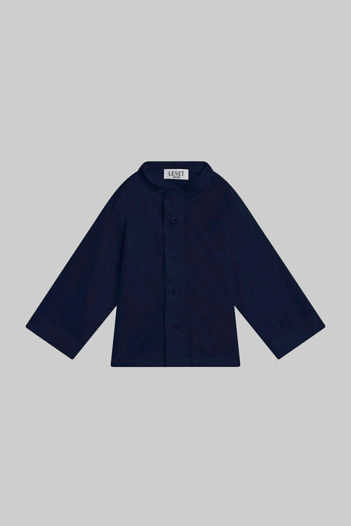 Yoko Bebe Collarless Shirt - Midnight - Image 2