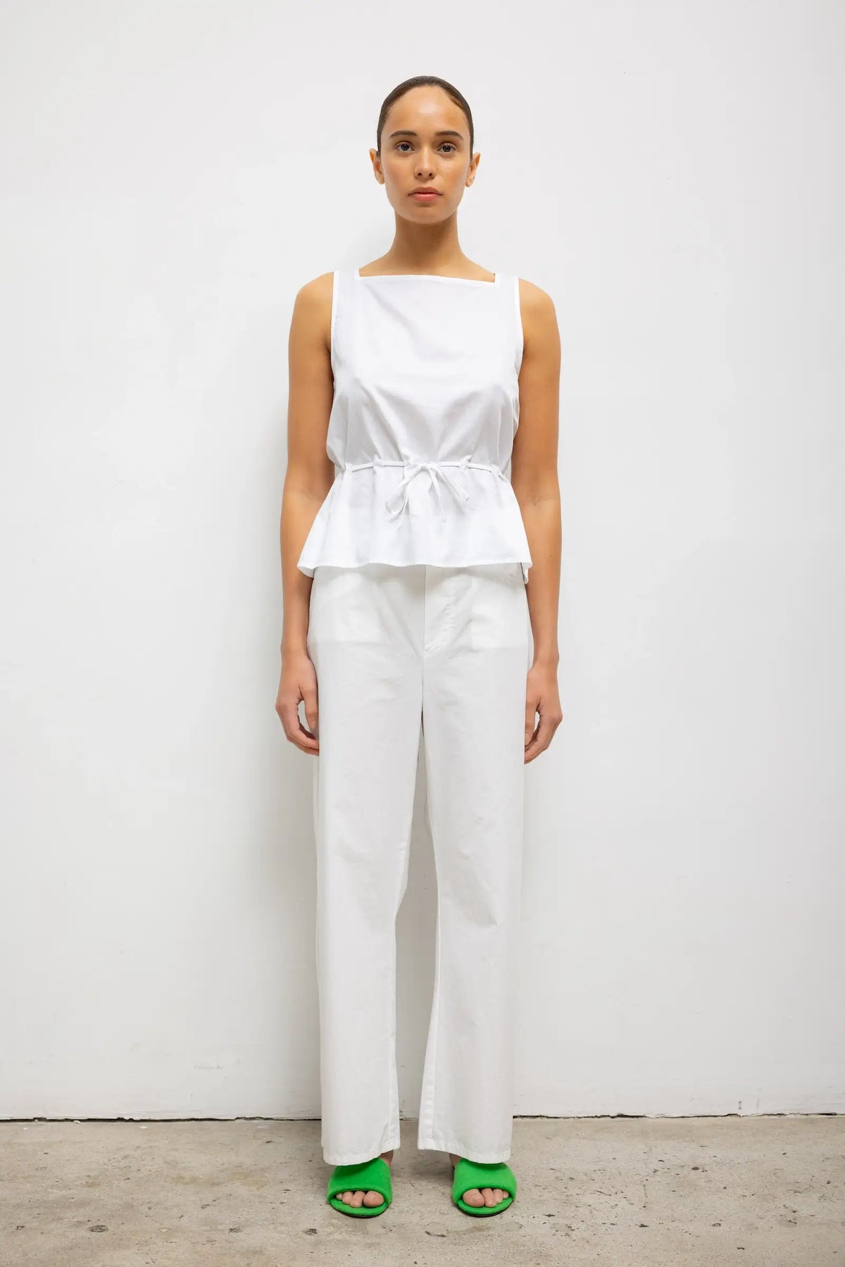 Yoko Drawstring Tank - White - Image 3