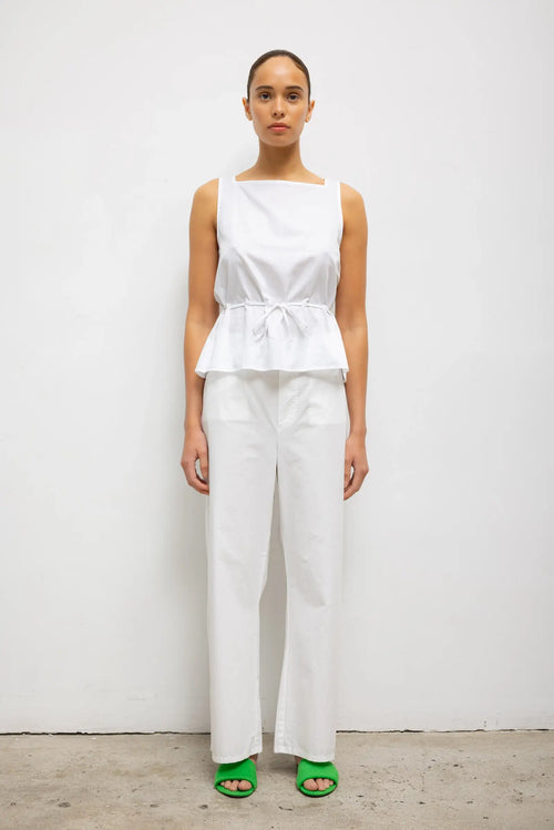 Yoko Drawstring Tank - White - Image 3