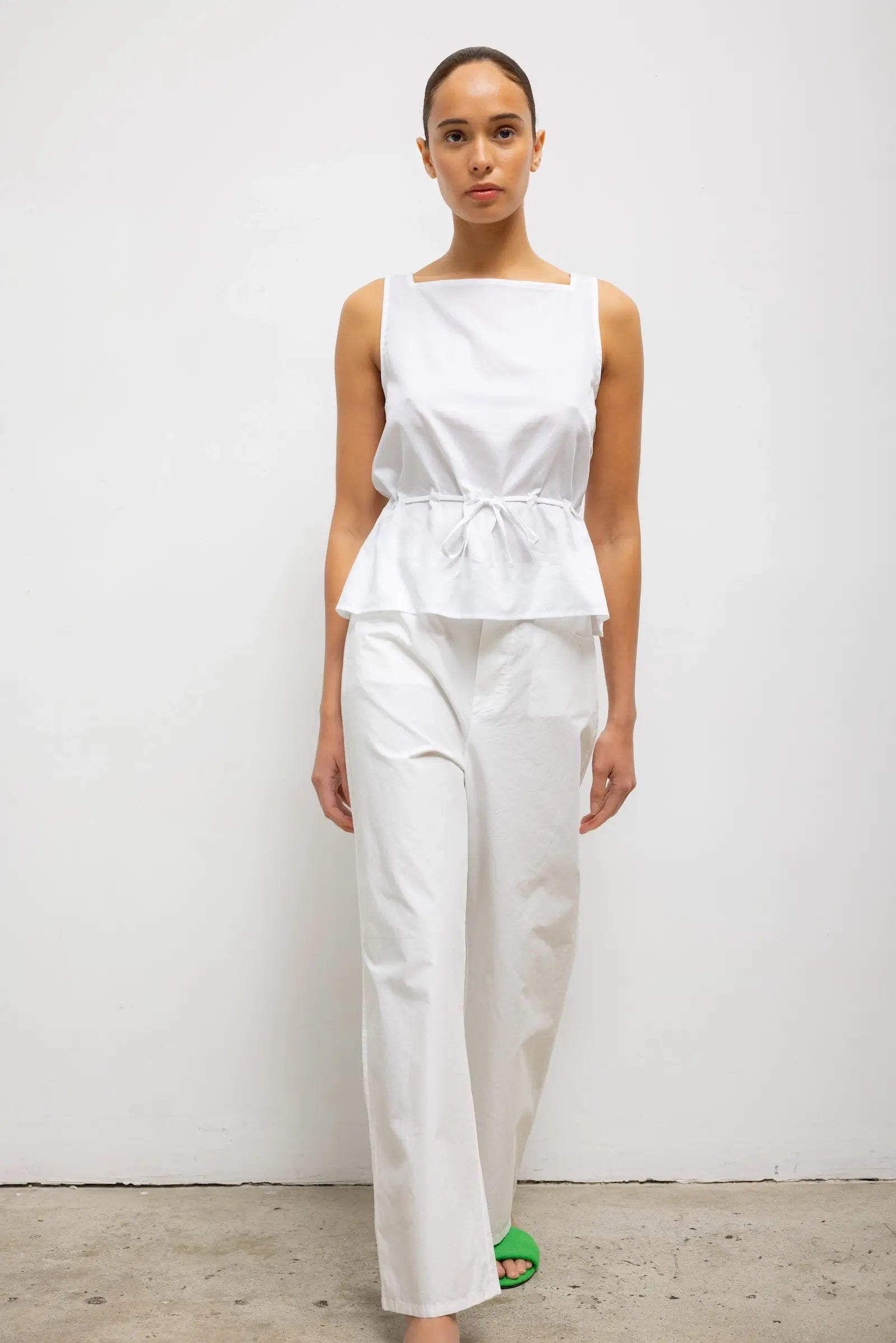 Yoko Drawstring Tank - White - Image 4