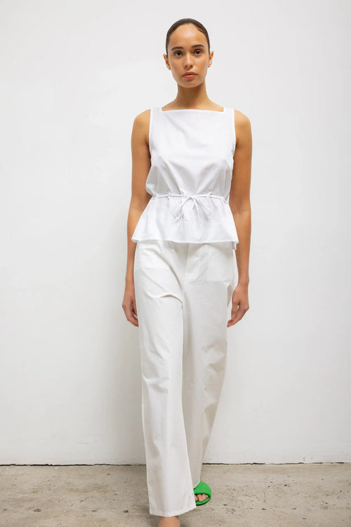 Yoko Drawstring Tank - White - Image 4