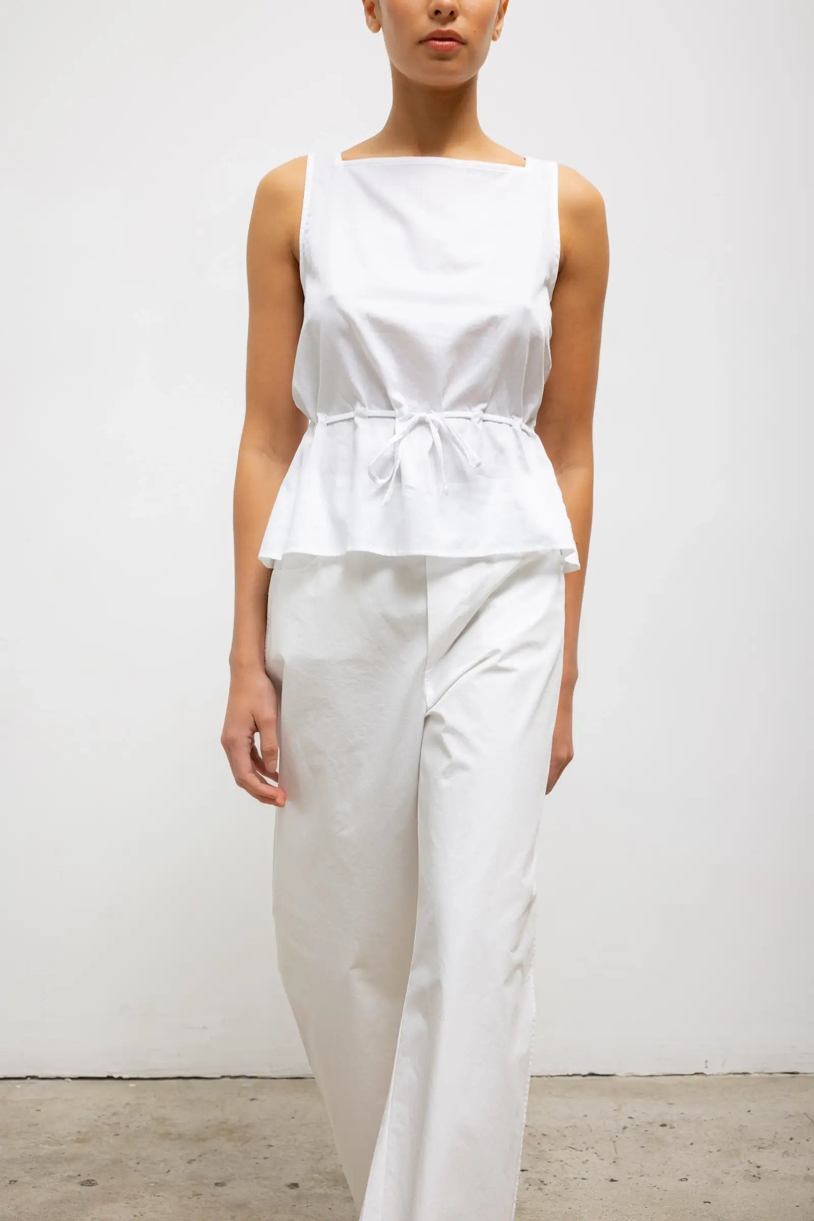 Yoko Drawstring Tank - White - Image 5