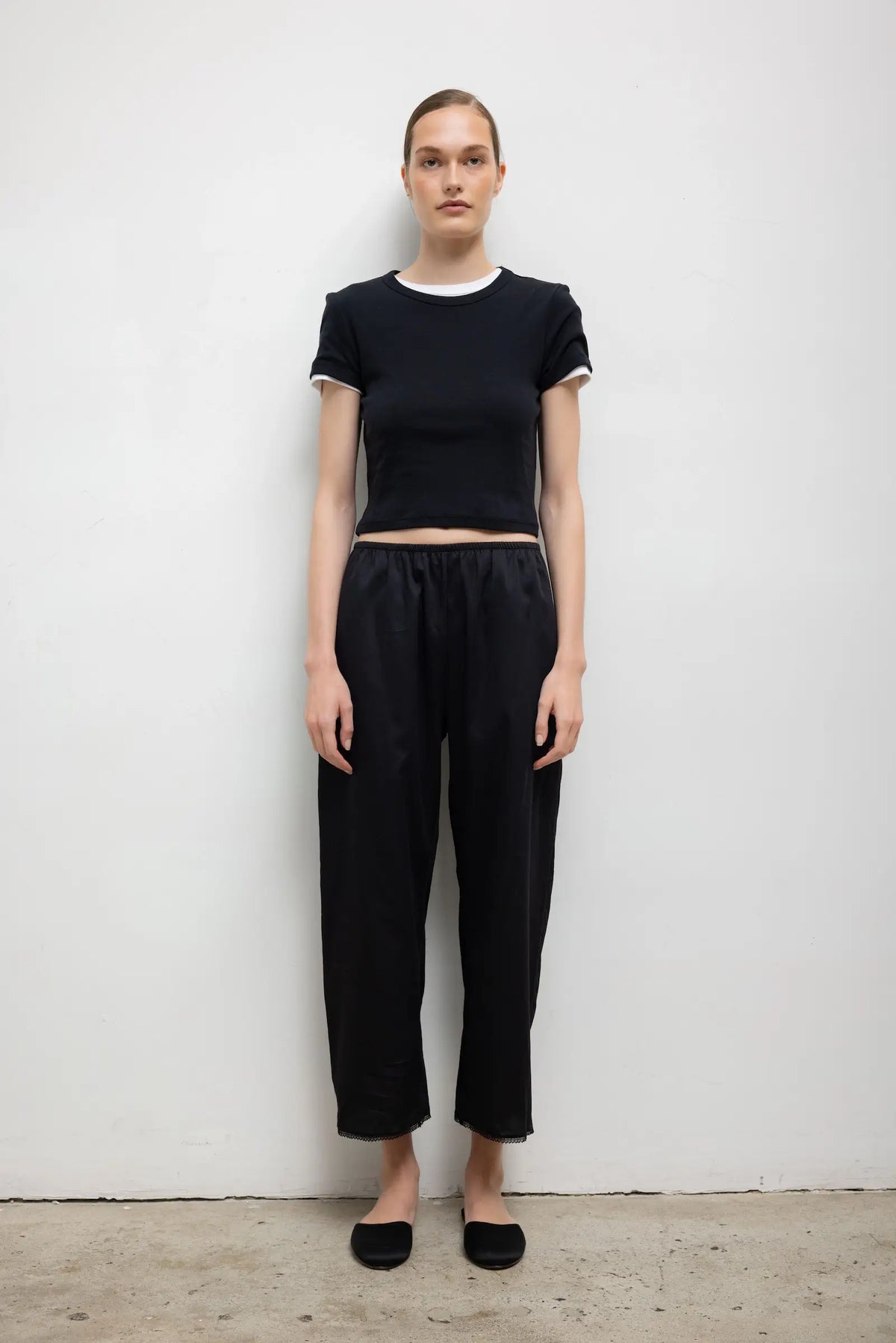 Yoko Lace Crop Pant - Black - Image 1