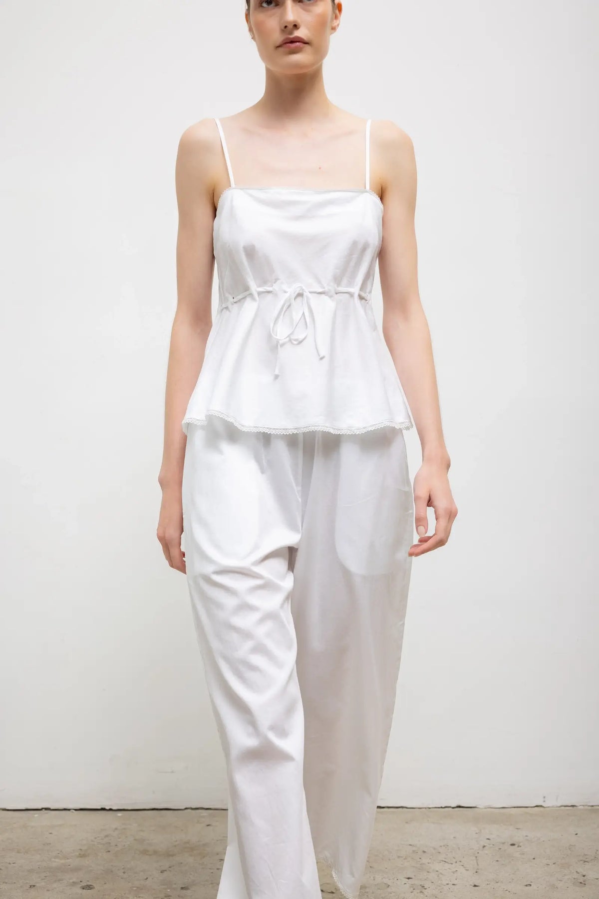 Yoko Lace Crop Pant - White - Image 3