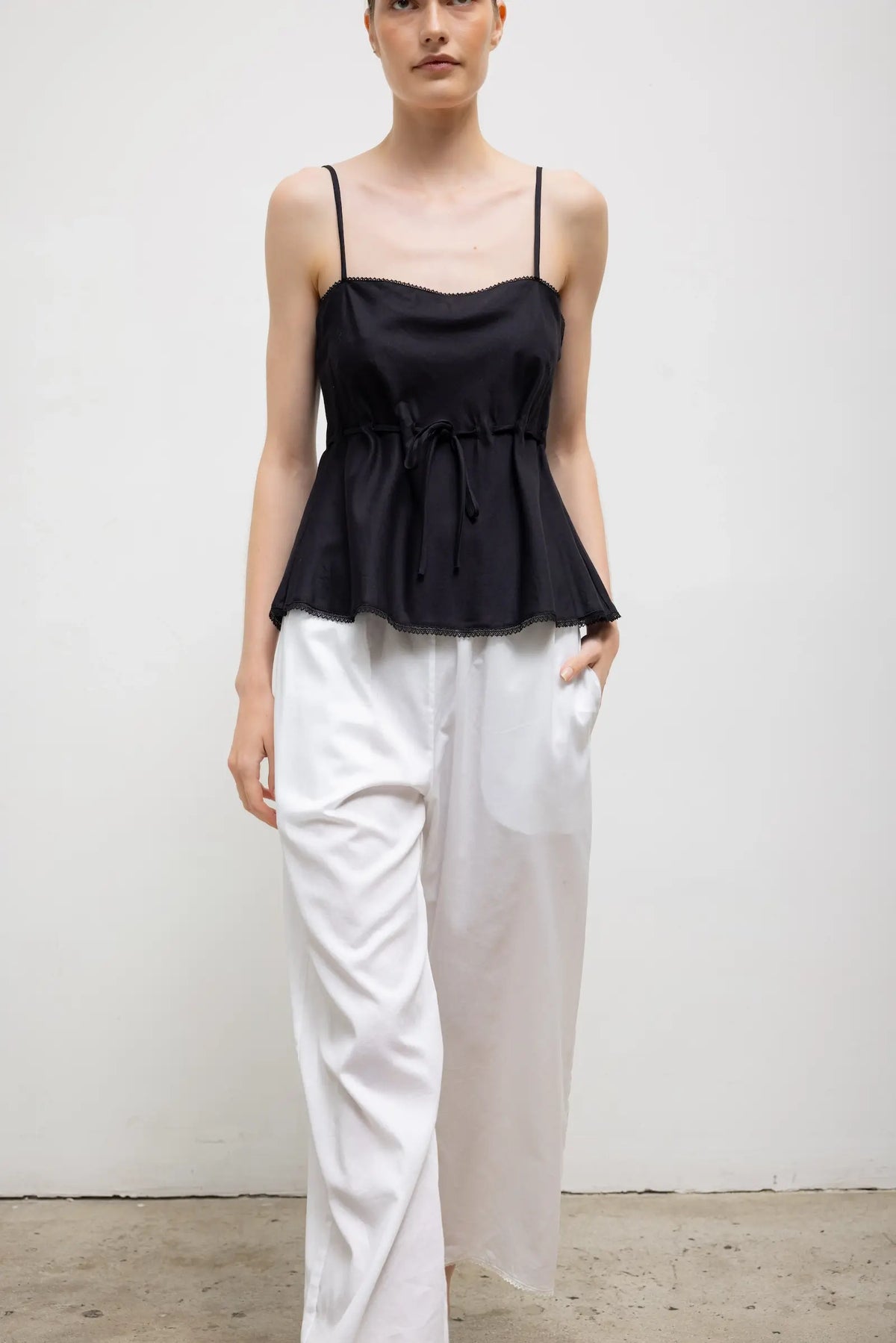 Yoko Lace Tank Top - Black - Image 5