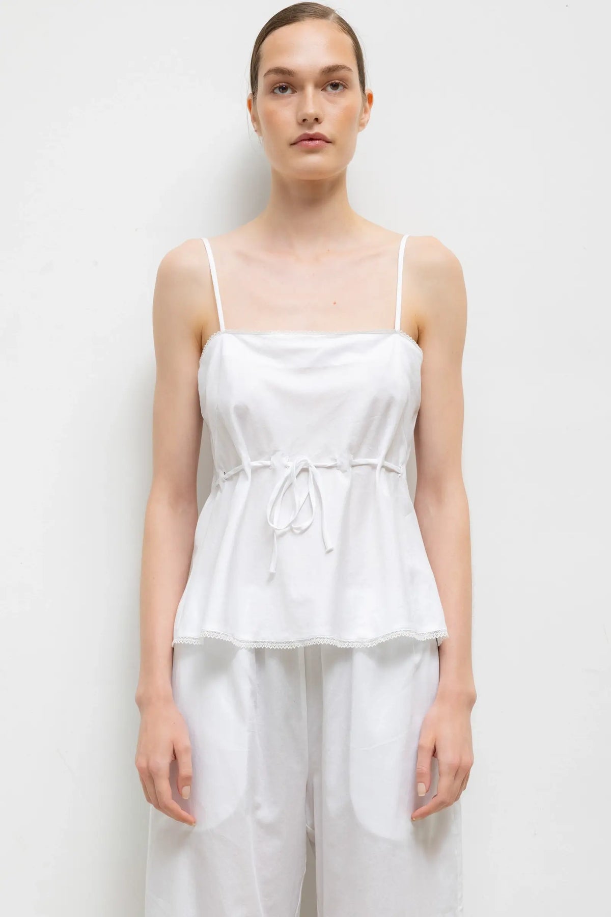 Yoko Lace Tank Top - White - Image 1