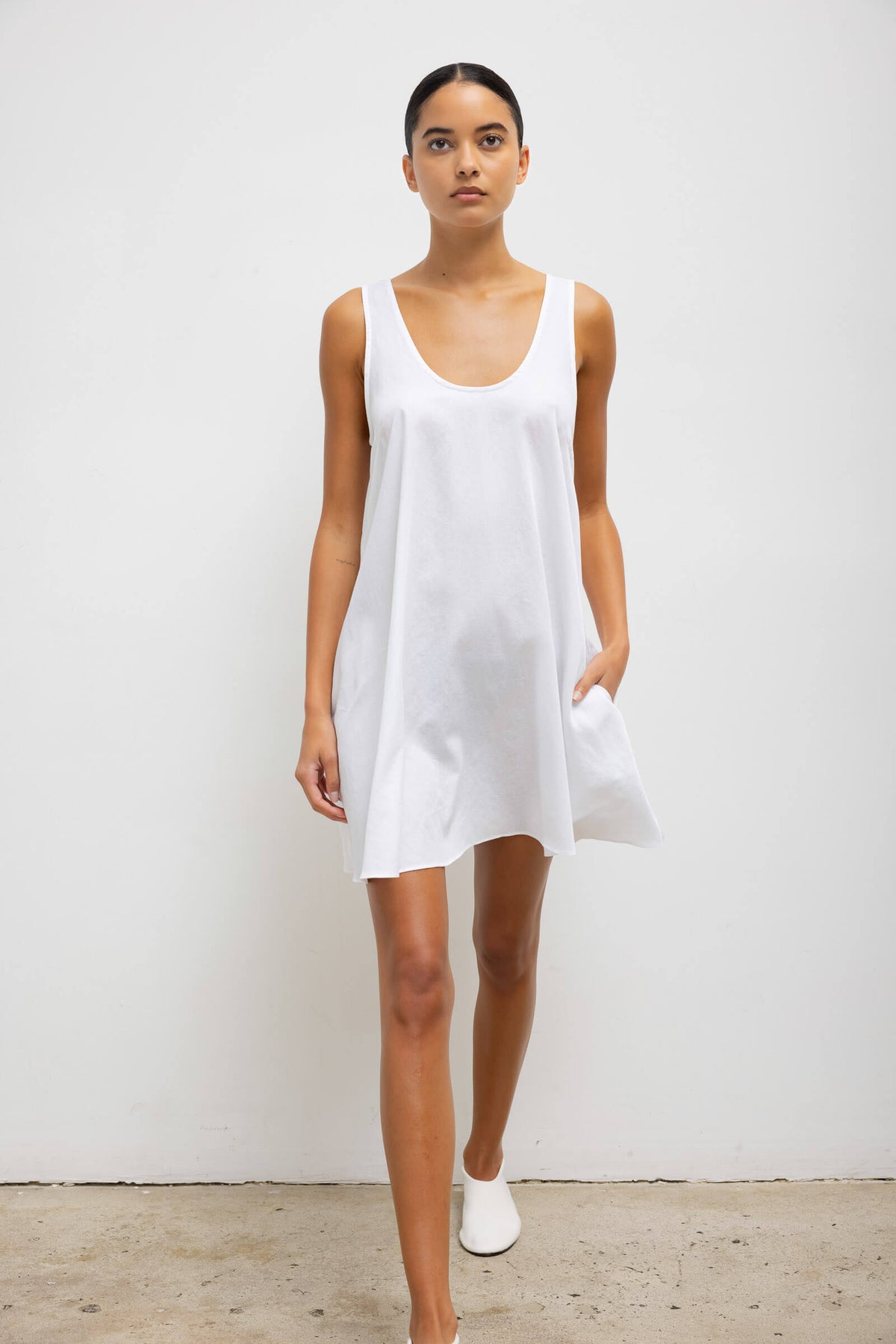 Yoko Mini Tank Dress - White - Image 3