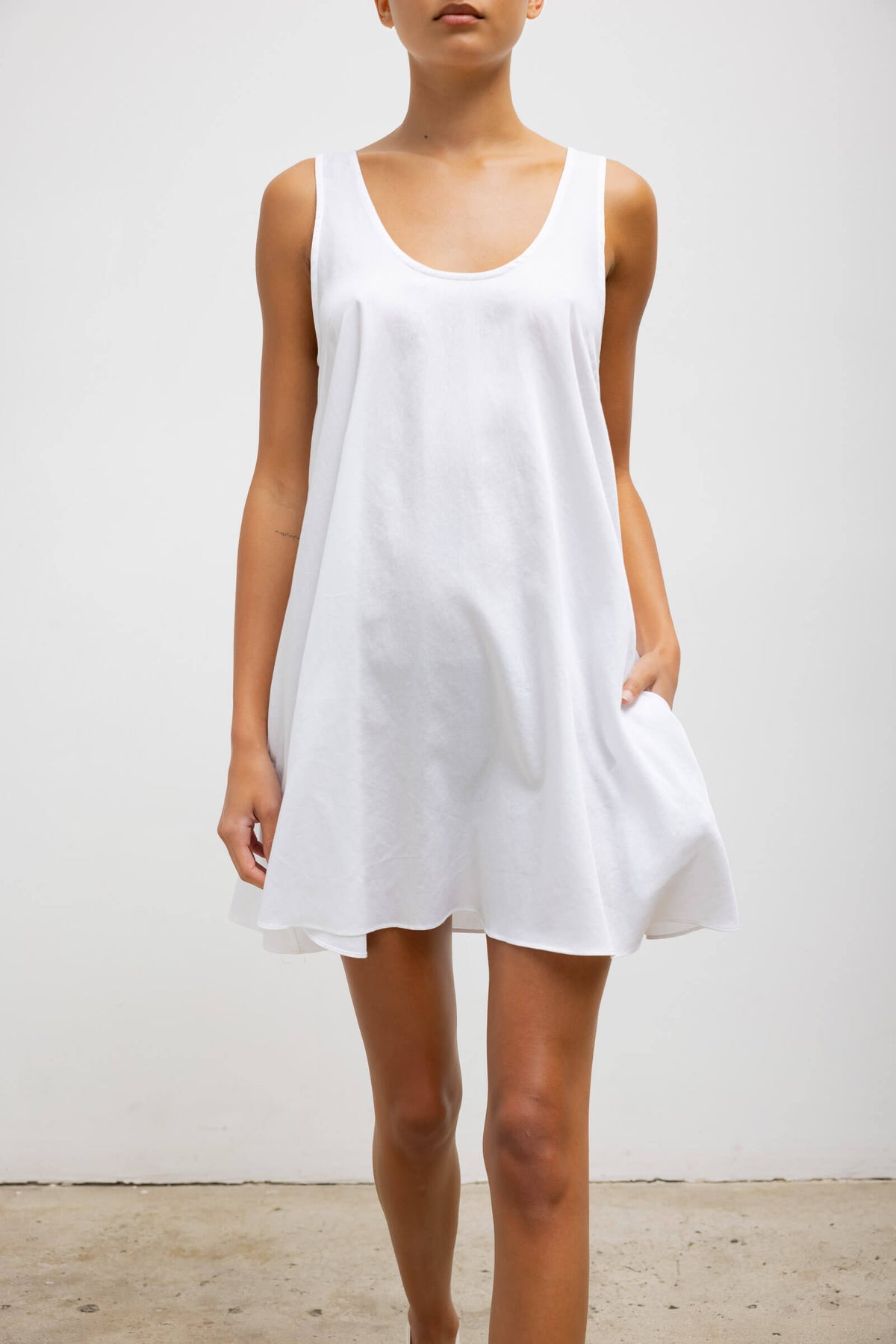 Yoko Mini Tank Dress - White - Image 4