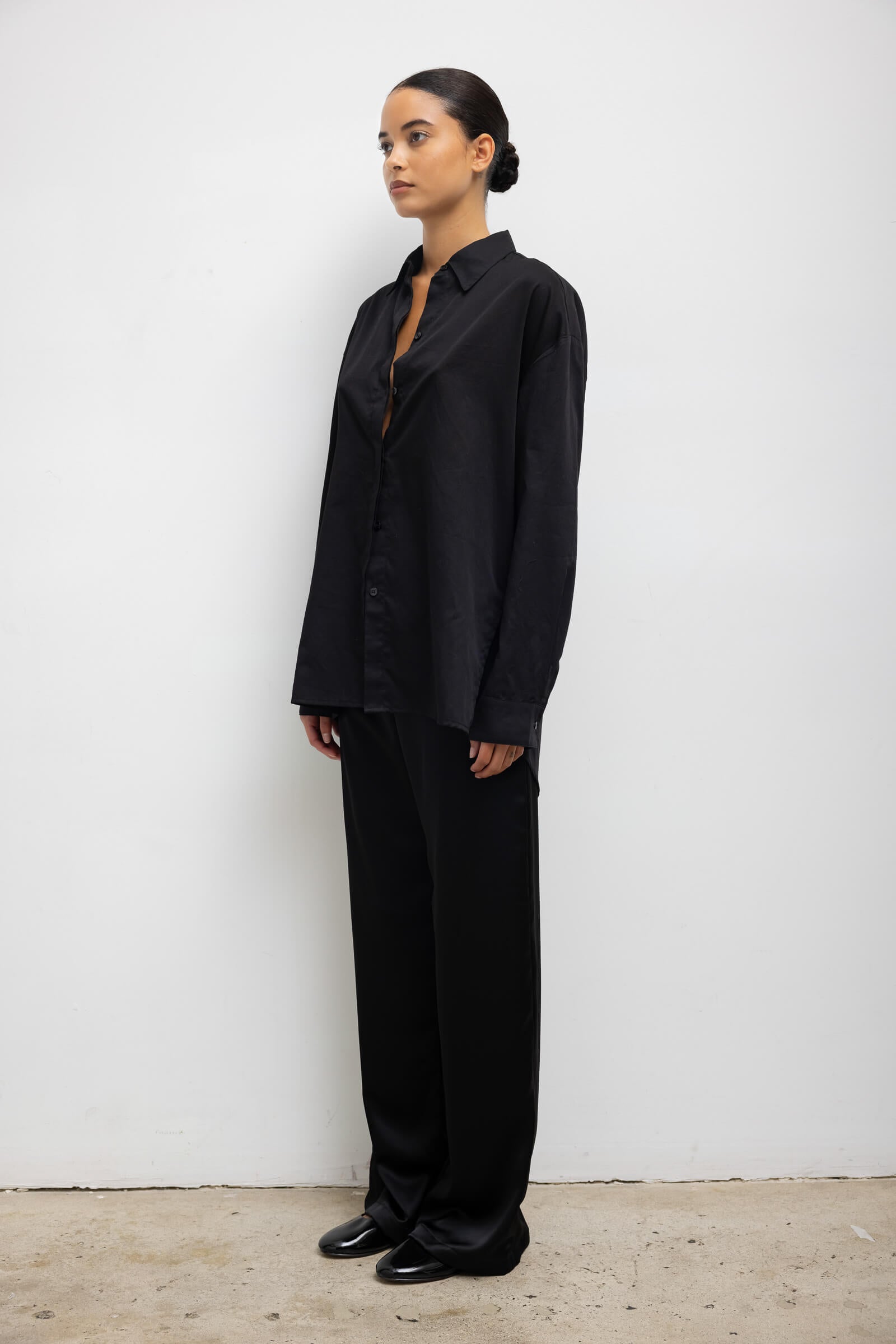 Yoko Oversized Button Down - Black - Image 6