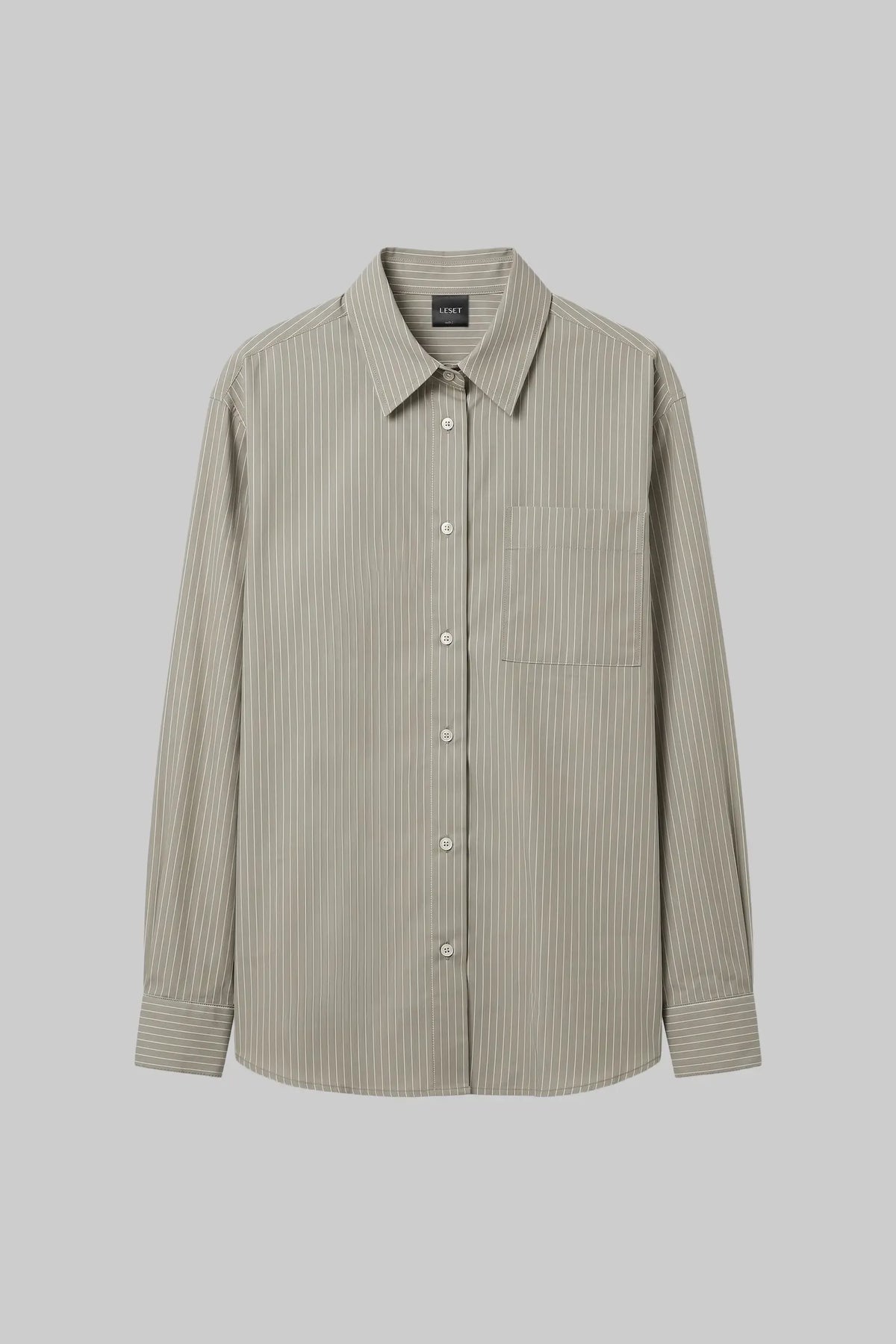 Yoshi Stripe Classic Button Down - Olive Stripe - Image 2