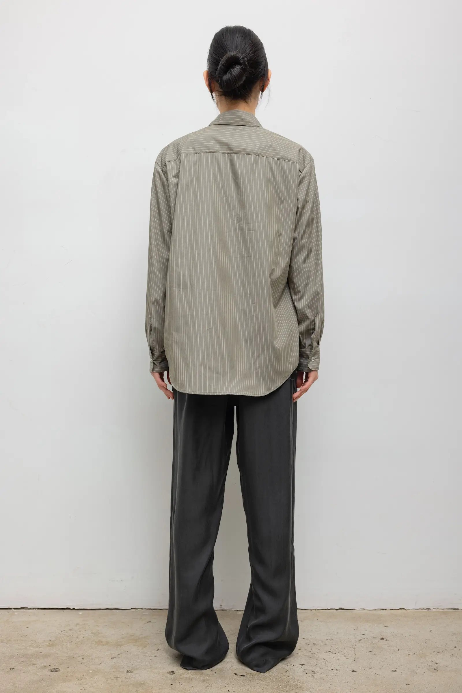 Yoshi Stripe Classic Button Down - Olive Stripe - Image 7