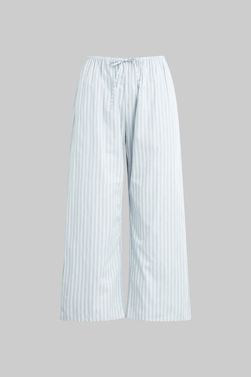 Yoshi Stripe Crop Drawstring Pant - Sterling Stripe - Image 2