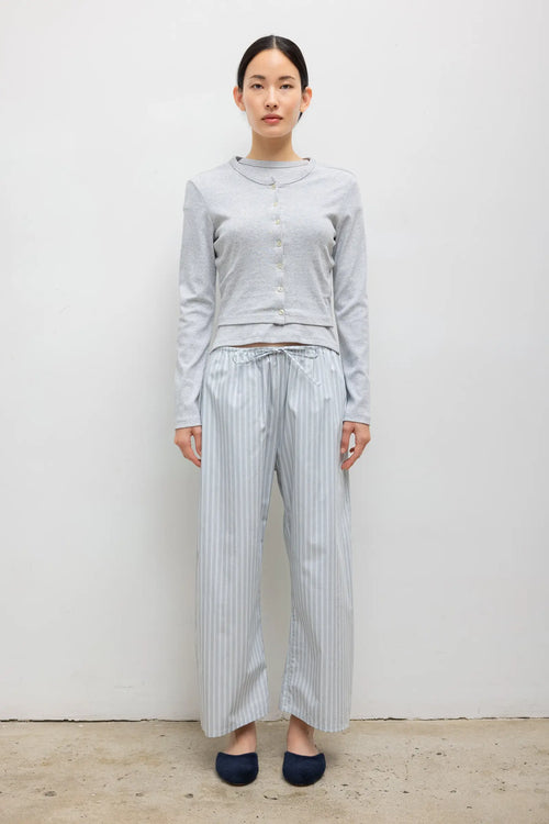 Yoshi Stripe Crop Drawstring Pant - Sterling Stripe - Image 1