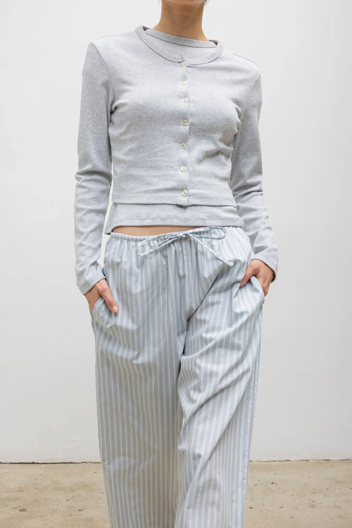 Yoshi Stripe Crop Drawstring Pant - Sterling Stripe - Image 4
