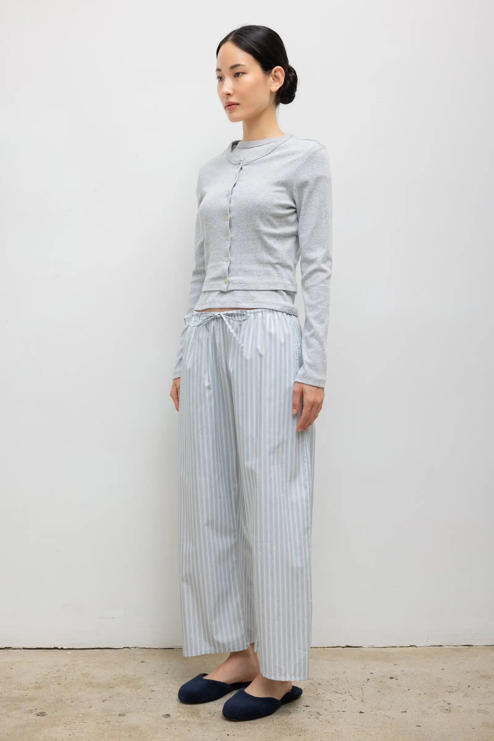 Yoshi Stripe Crop Drawstring Pant - Sterling Stripe - Image 5