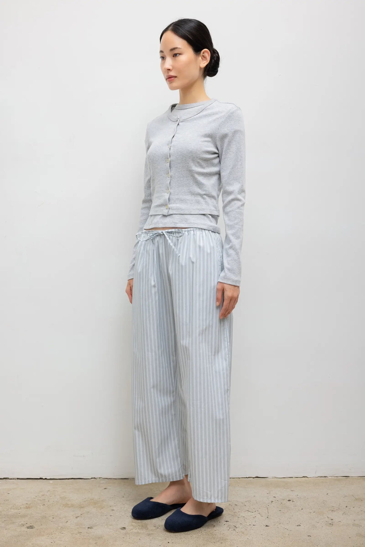 Yoshi Stripe Crop Drawstring Pant - Sterling Stripe - Image 5