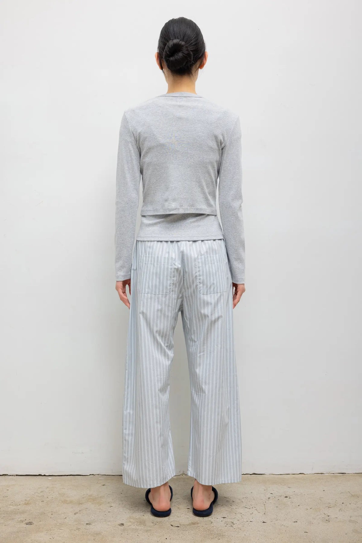 Yoshi Stripe Crop Drawstring Pant - Sterling Stripe - Image 6