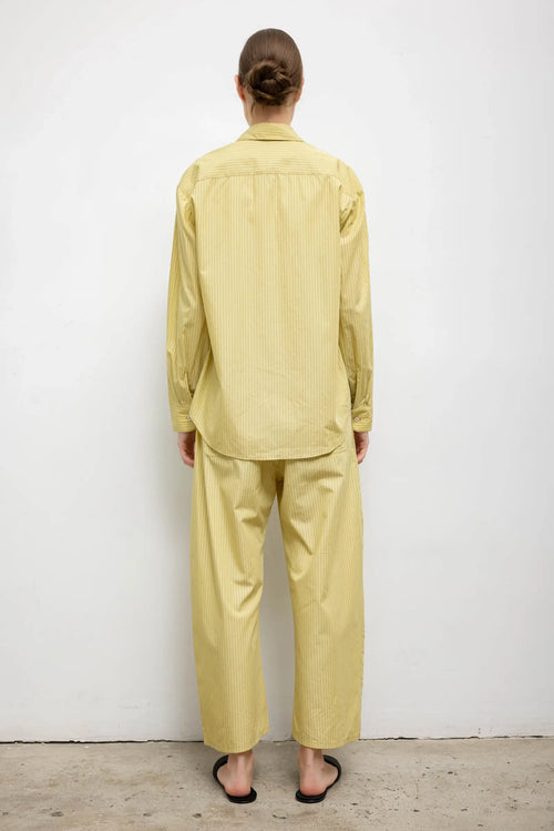Yoshi Stripe Classic Oversized Button Down - Lemon Chocolate Stripe - Image 7