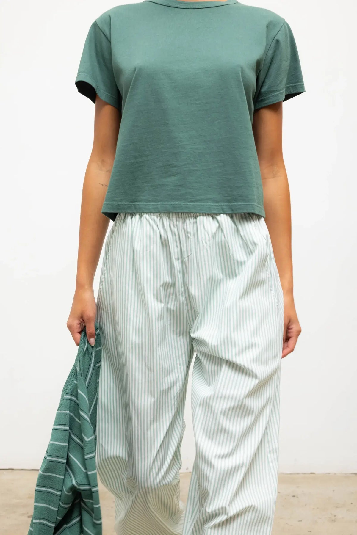 Yoshi Stripe Wide Leg Pant - Vert Stripe - Image 3