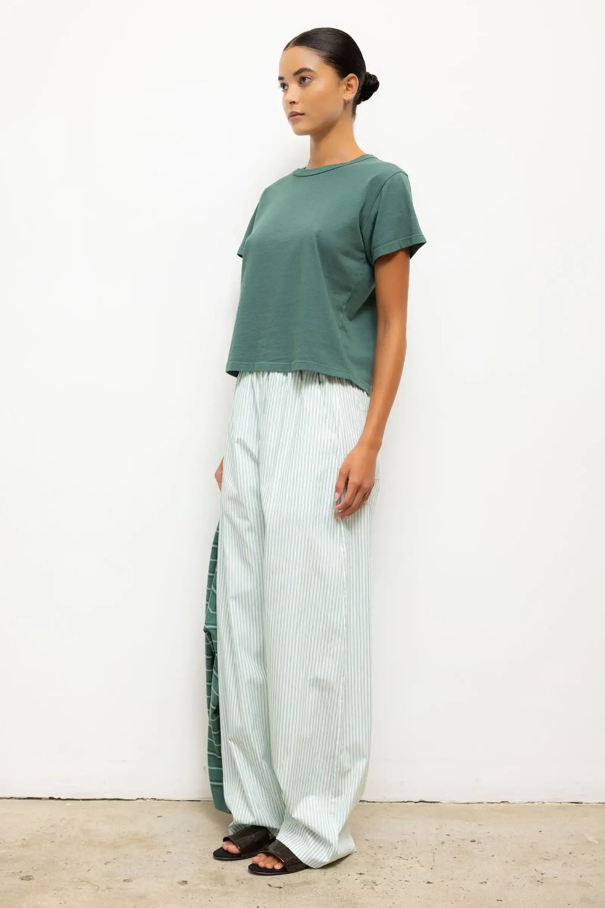Yoshi Stripe Wide Leg Pant - Vert Stripe - Image 4