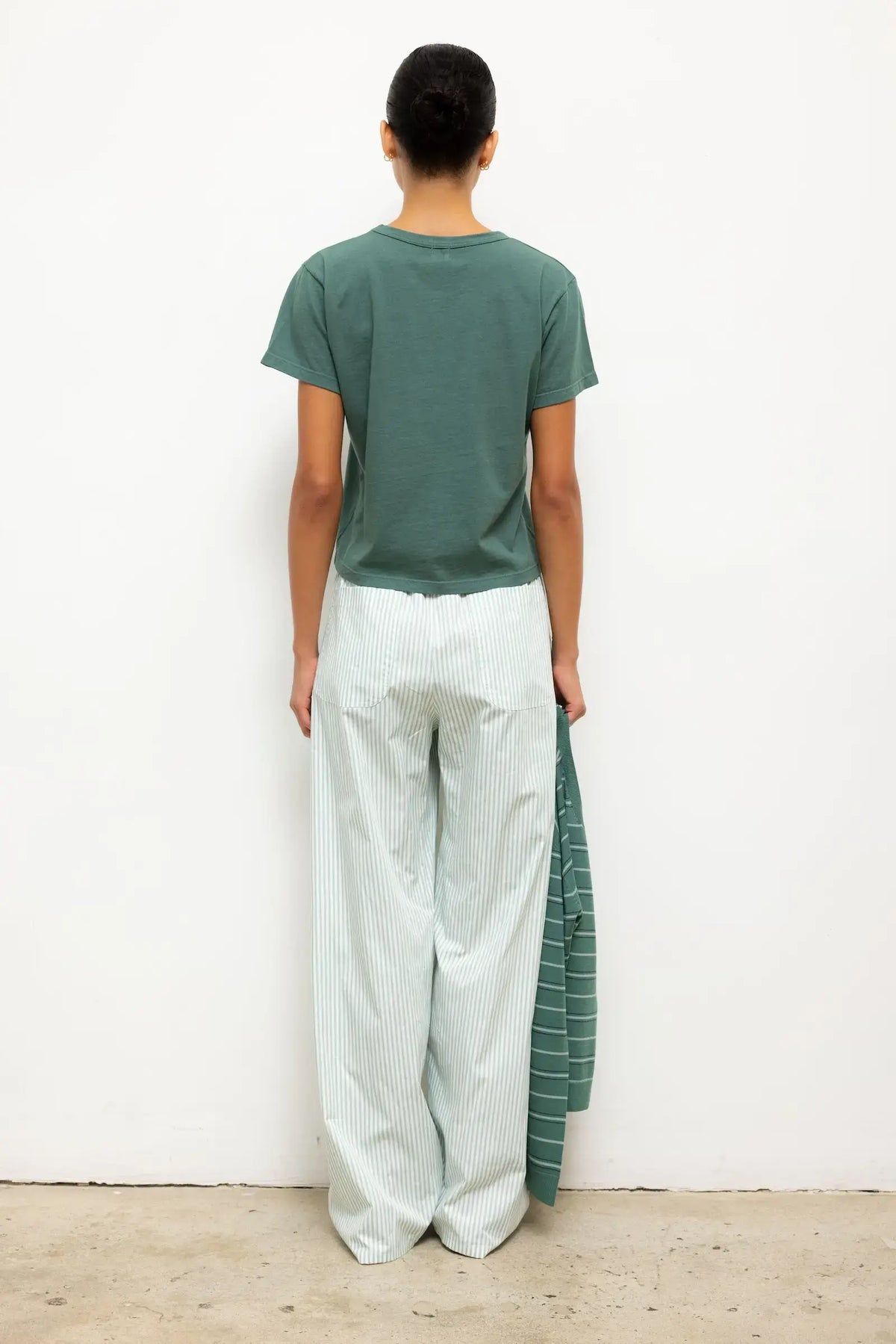Yoshi Stripe Wide Leg Pant - Vert Stripe - Image 5