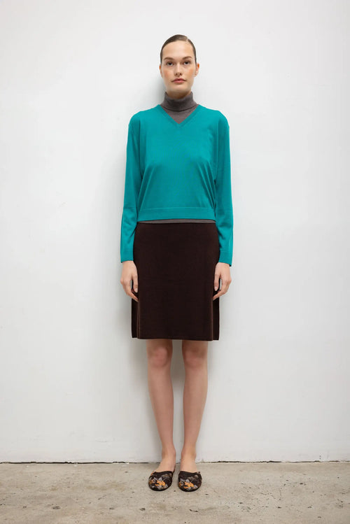 Zoe Pencil Skirt - Chocolate - Image 1