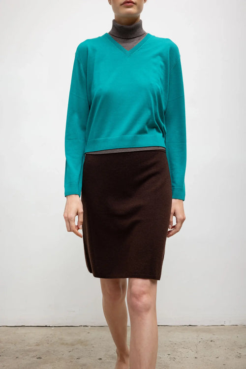 Zoe Pencil Skirt - Chocolate - Image 4