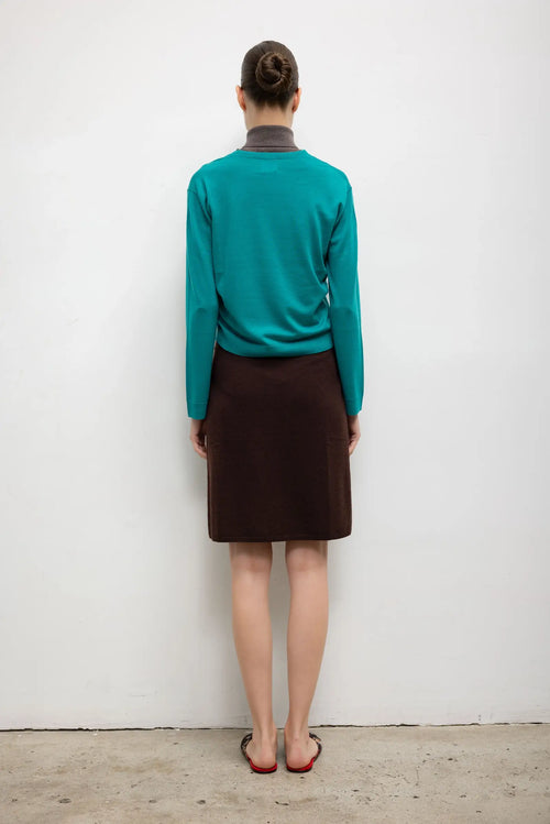Zoe Pencil Skirt - Chocolate - Image 6