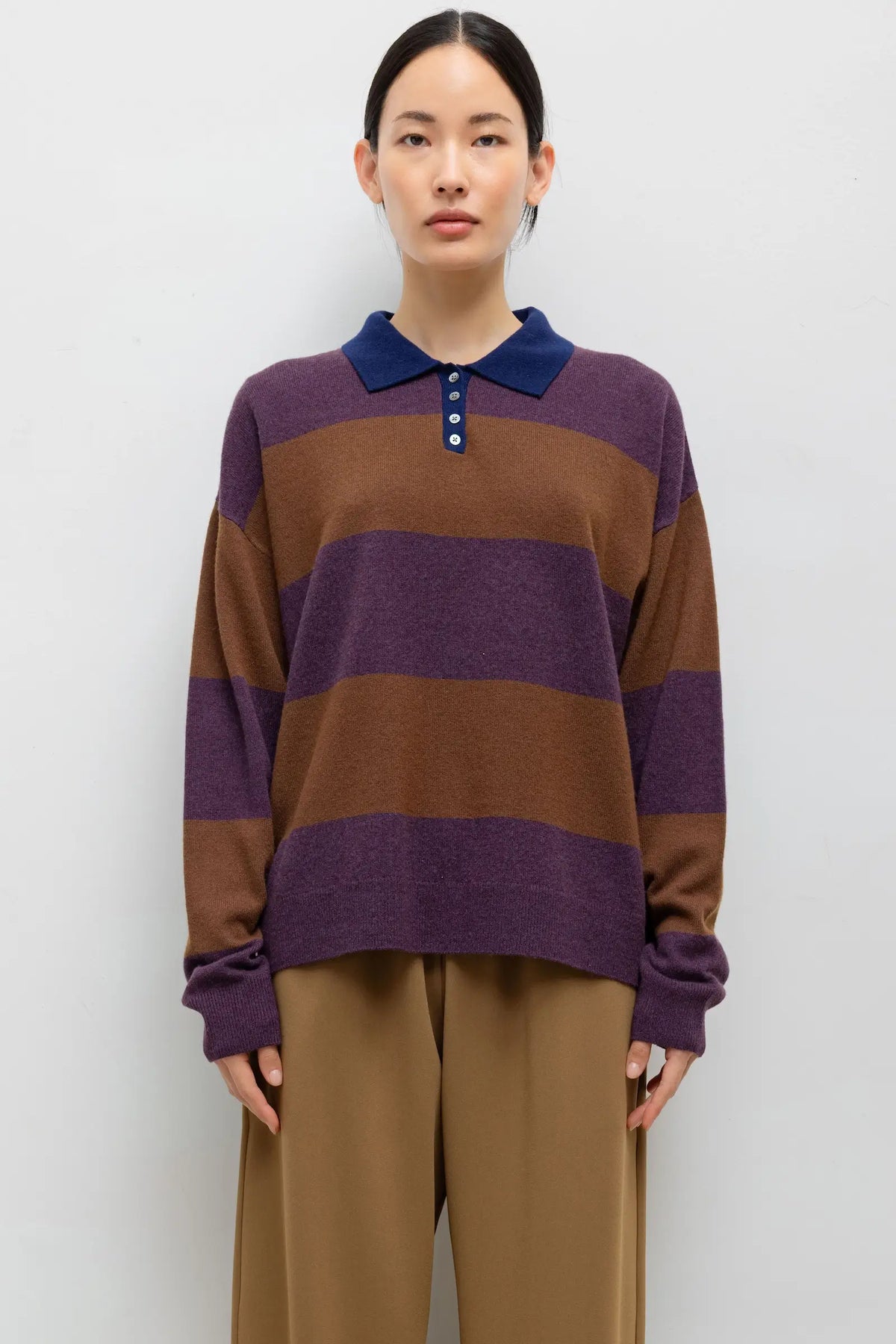 Zoe Rugby Polo - Raisin Bark Indigo - Image 1