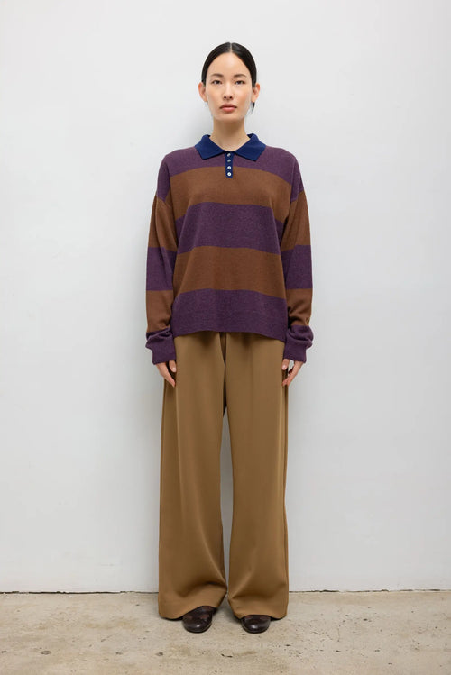 Zoe Rugby Polo - Raisin Bark Indigo - Image 3