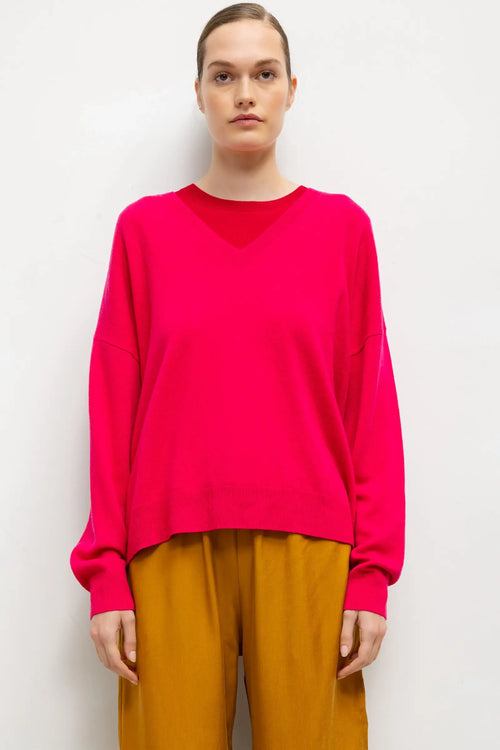 Zoe V Neck - Azalea - Image 1