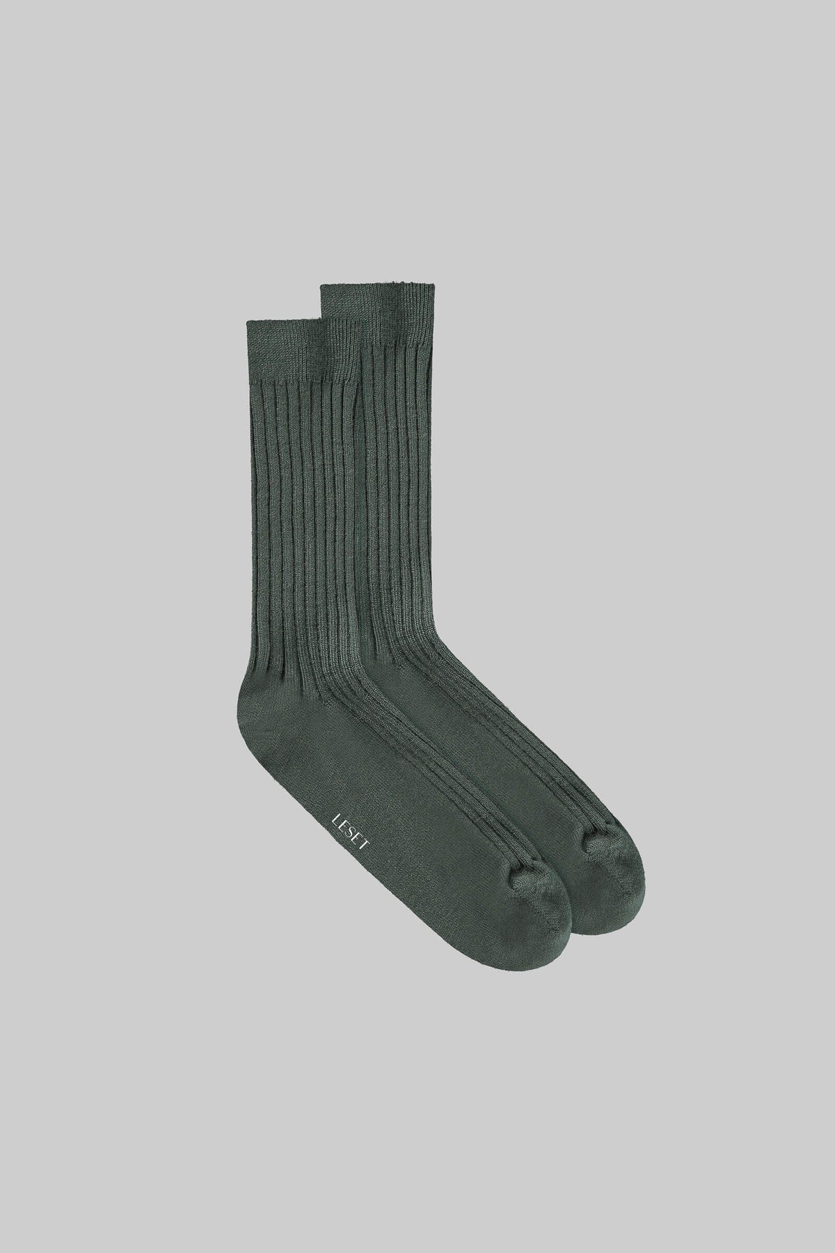 James Rib Socks - Forest - Image 1