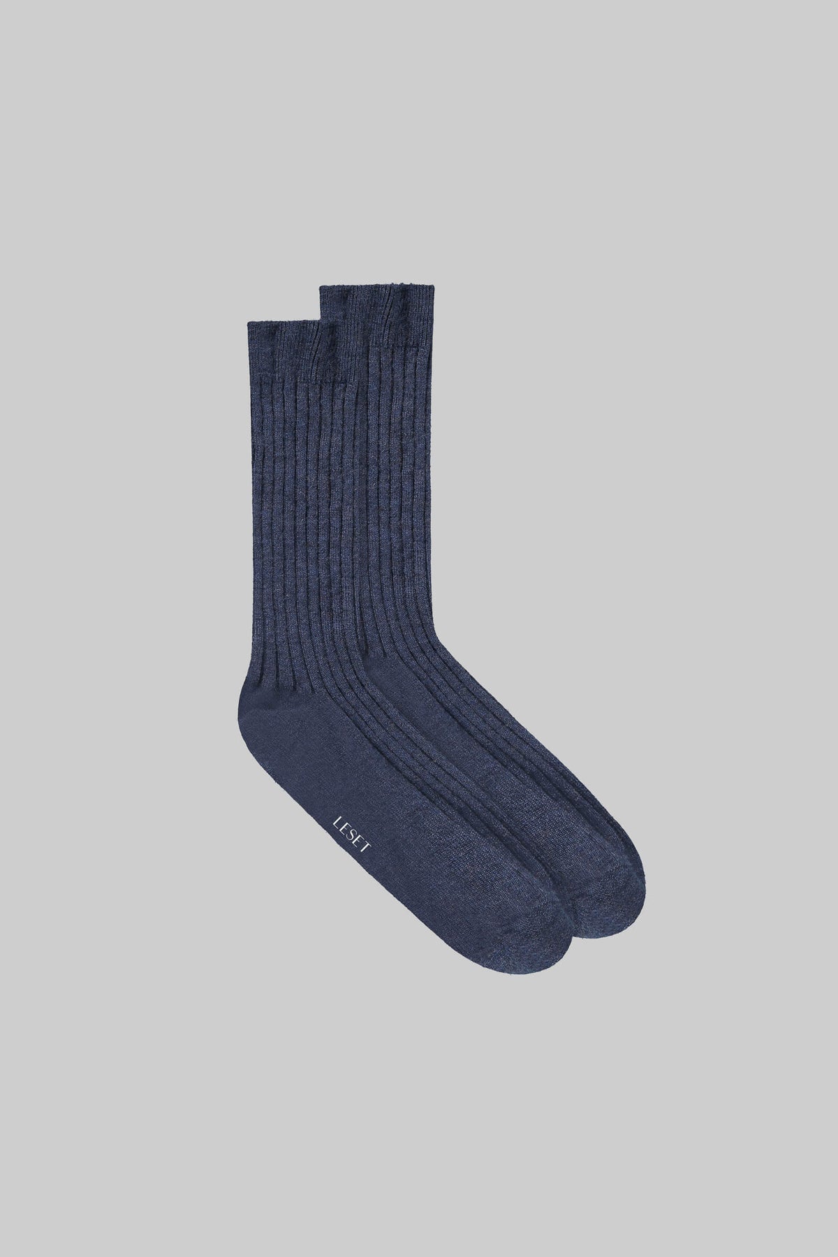 James Rib Socks - Marine Melange - Image 1