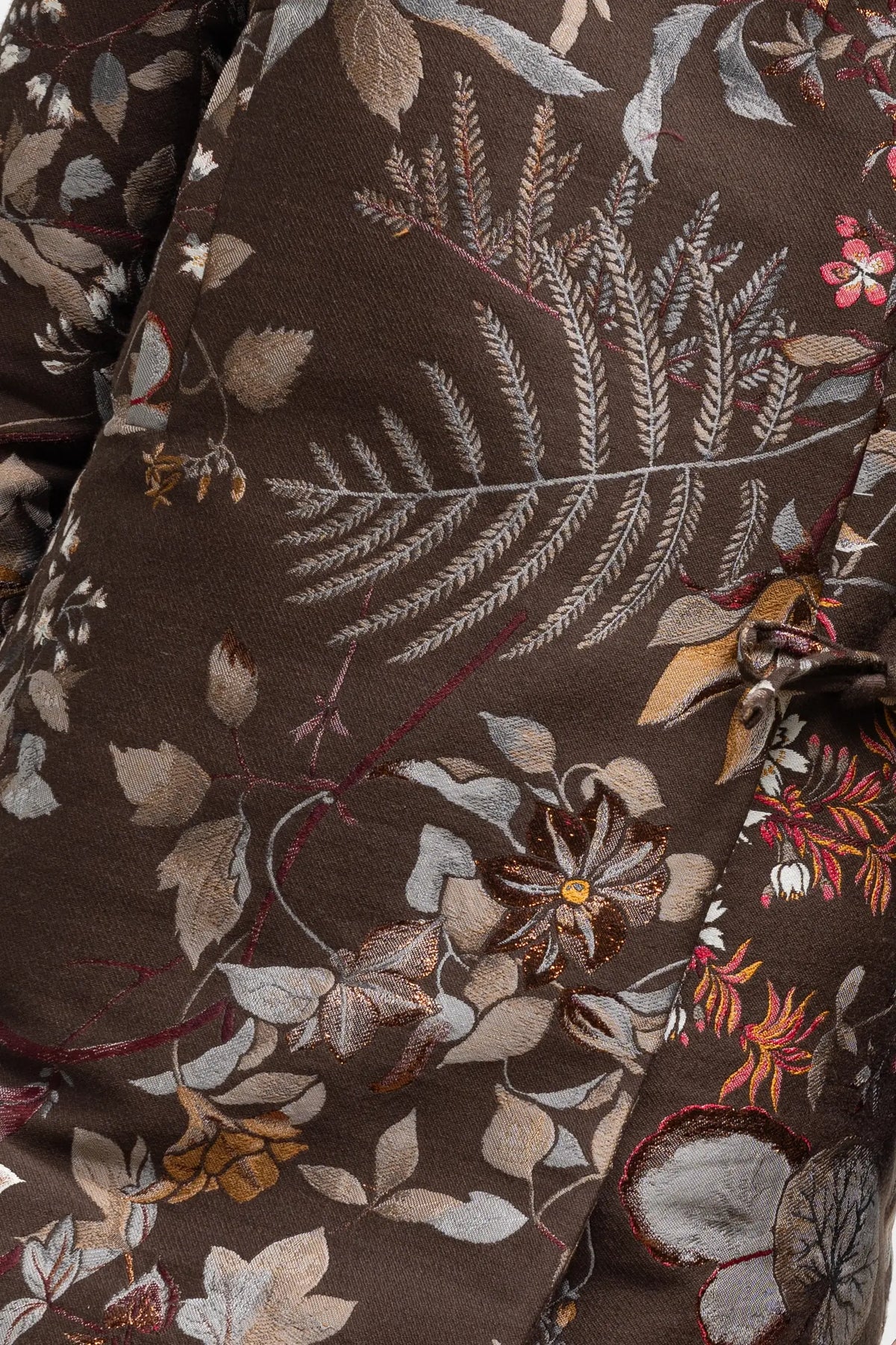 Pam Tie Jacket - Chocolate Floral Jacquard - Image 8