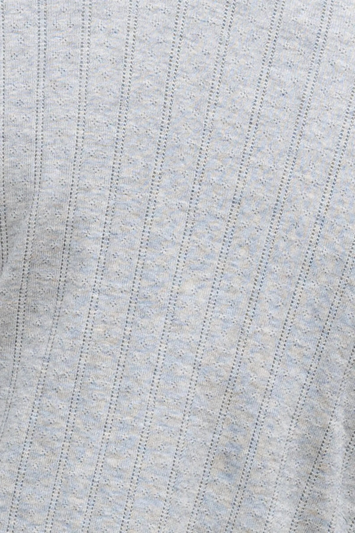 Pointelle Slim Fit Tee - Light Grey Melange - Image 7