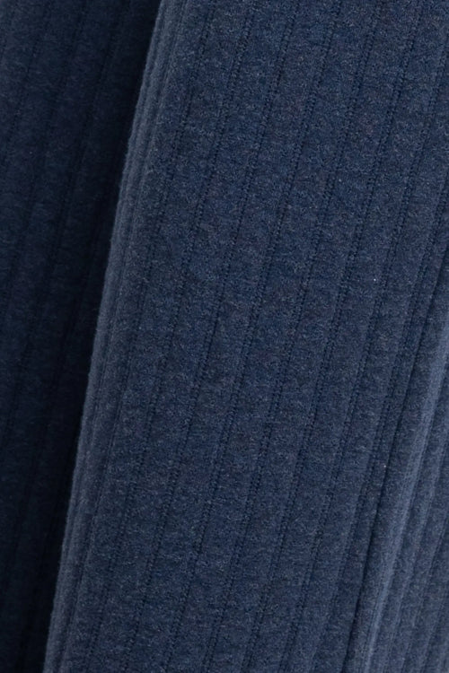 Pointelle Mid Sleeve Slim Fit Tee - Midnight Melange - Image 6