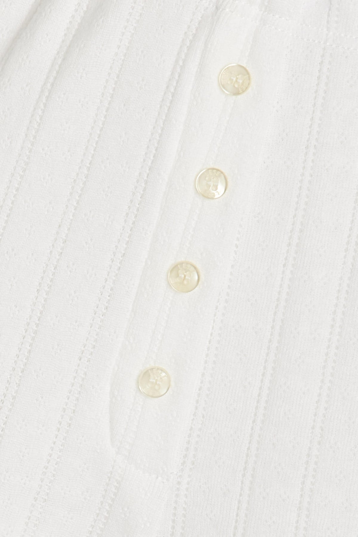 Pointelle Short Sleeve Cardigan - White - Image 9